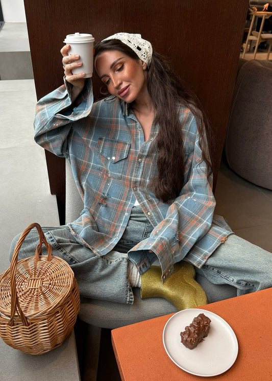 Camisa de Franela Oversize a Cuadros