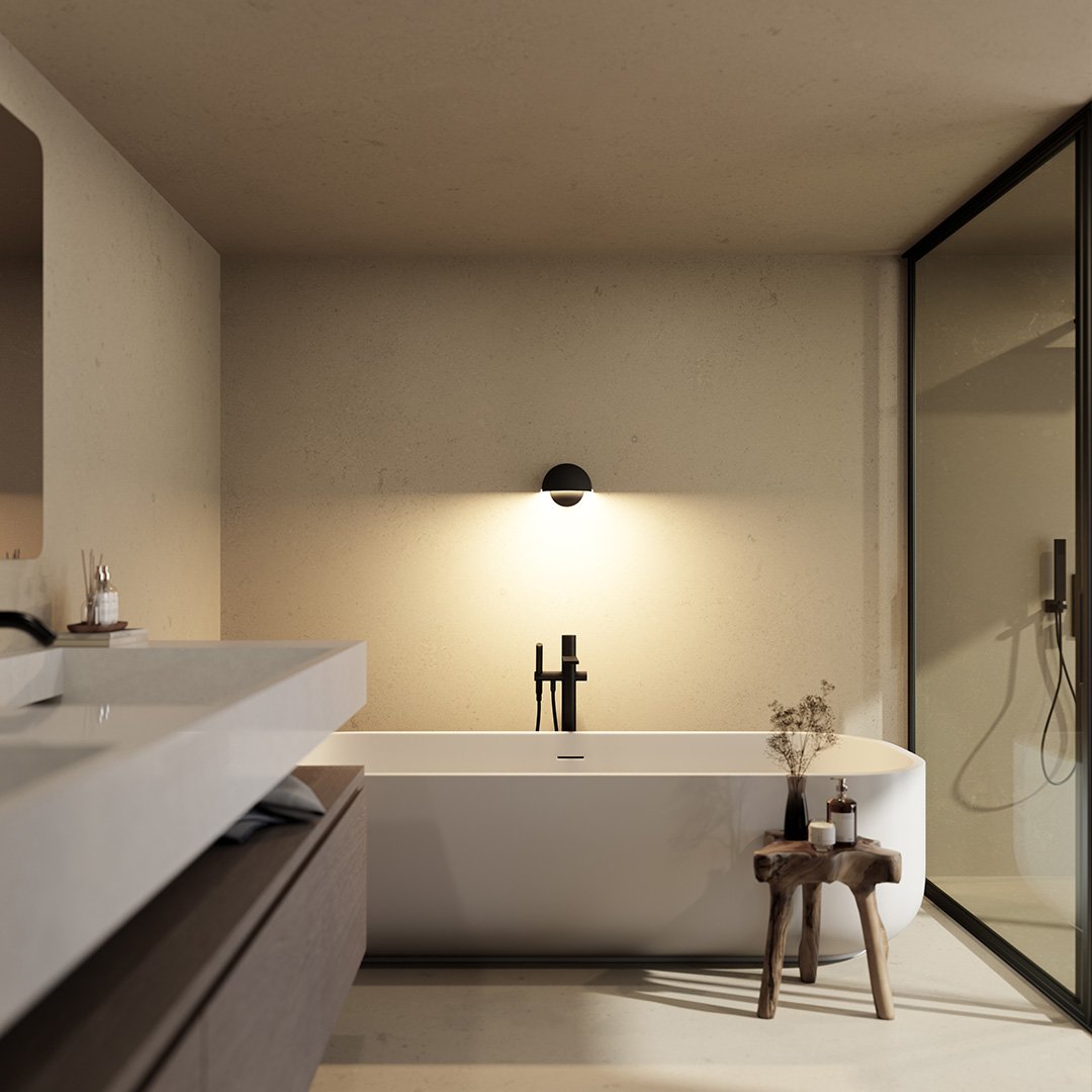 Lámpara de pared exterior moderna con luz cálida