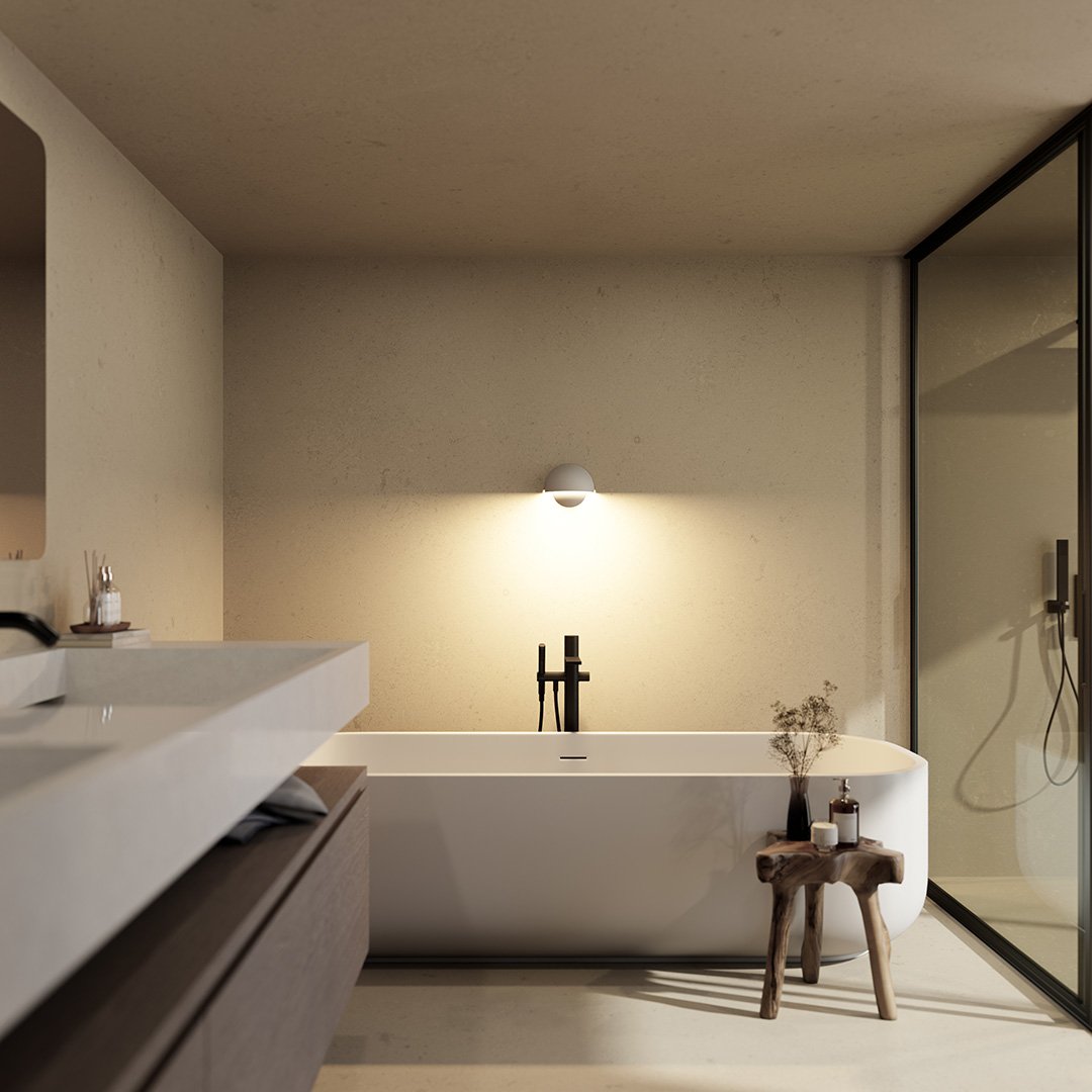 Lámpara de pared exterior moderna con luz cálida